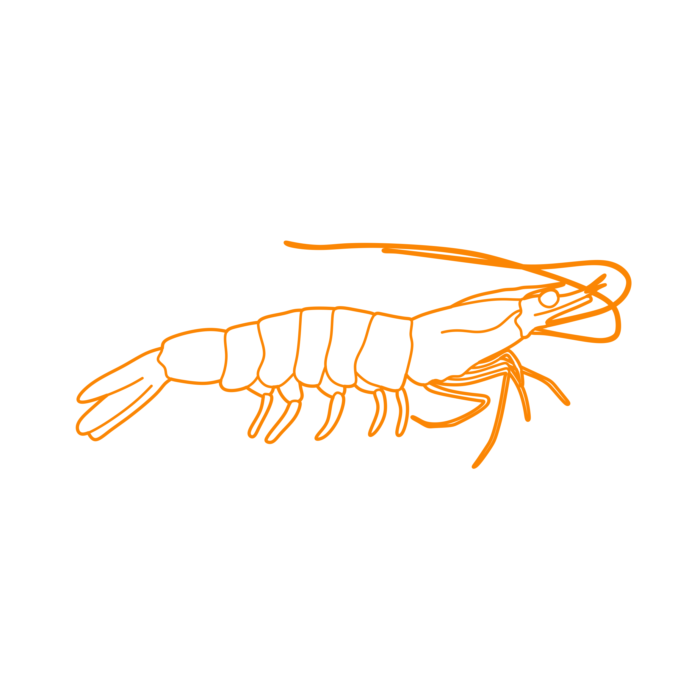 Animals Crustaceans Whiteleg Shrimp Outline Svg Vector Free Vectors
